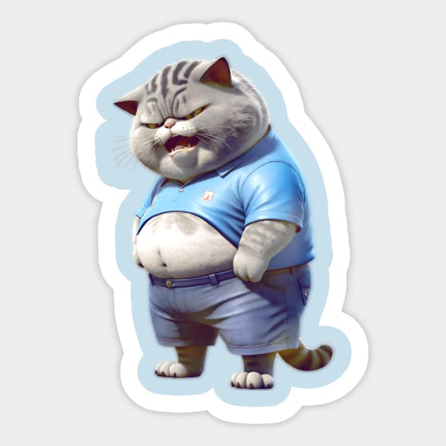 Funny Fat Cat Art Design Fat Kitten Cat Lover Sticker by aminaqabli